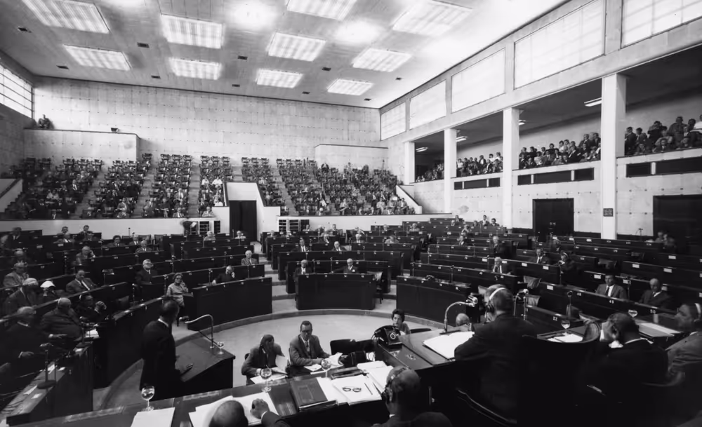 Wide Shot of the Hemicycle in Strasbourg