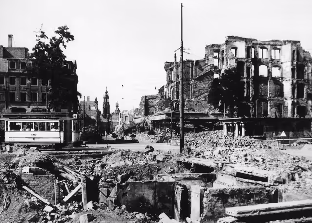 Photo 2: World War II aftermaths - The German city of Dresden was targeted by the US Air Force and the RAF in February 1945