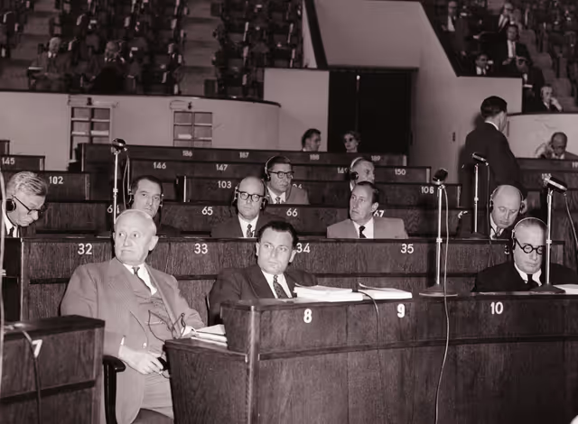 Valokuva 3: Various pictures in 1957 of the ECSC