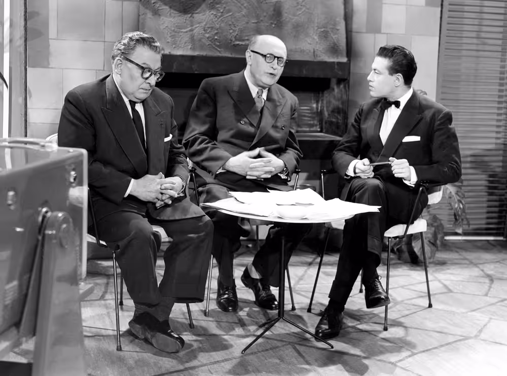 Interview on television - Luxembourg - 1958