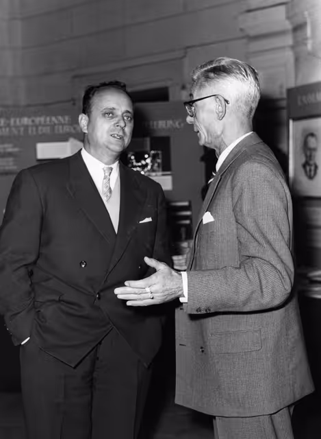 Fotografia 15: Paul FINET during the Constitutive session of the new European Parliamentary Assembly on the 19th of March 1958