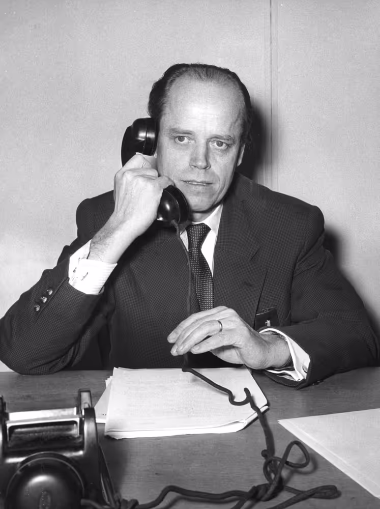 Willi BIRKELBACH in his office in December 1958