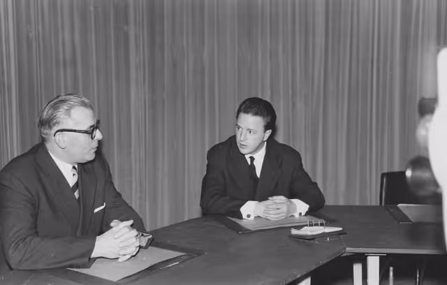 Nuotrauka 3: Mr Alfred BERTRAND in Luxembourg. Interview at Tele-Luxembourg in February 1959.