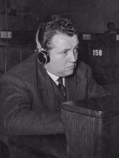The MEP Jean BERNASCONI during a session in Strasbourg in May 1959.