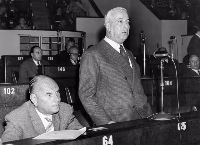 Emilio BATTISTA MEP during a session in Strasbourg in October 1960.