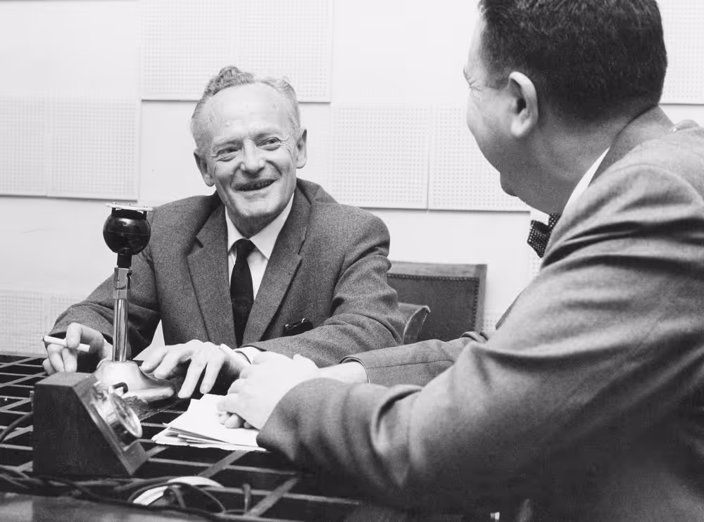 Gerhard KREYSSIG during an interview in Strasbourg in October 1960.