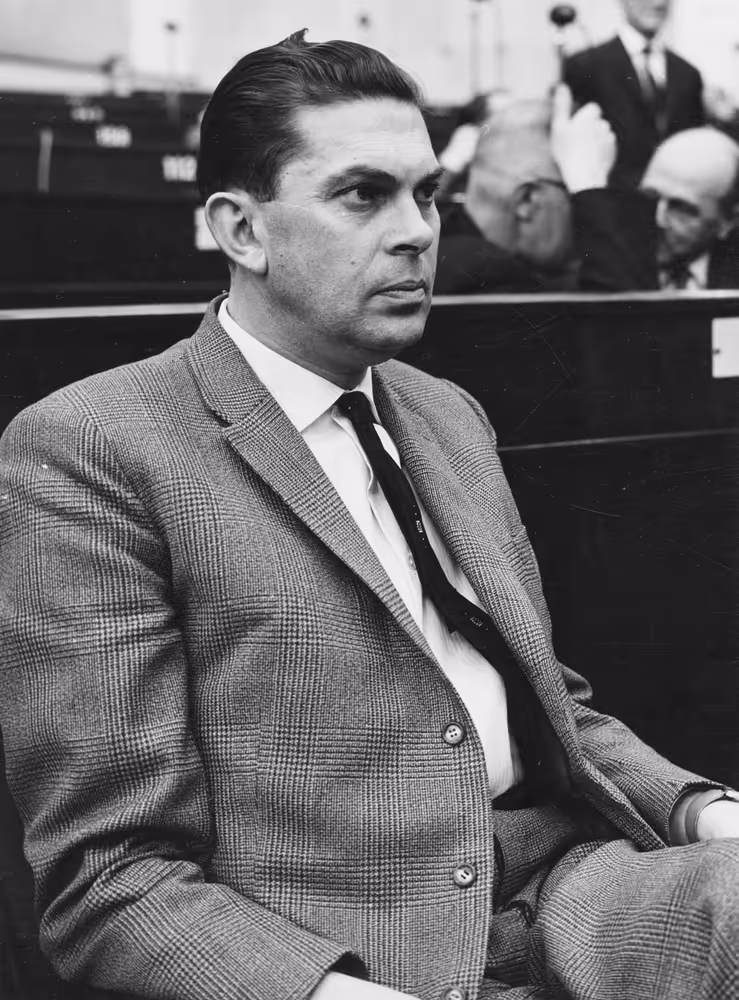 Barend BIESHEUVEL during a session in Strasbourg, France, February 20, 1962.