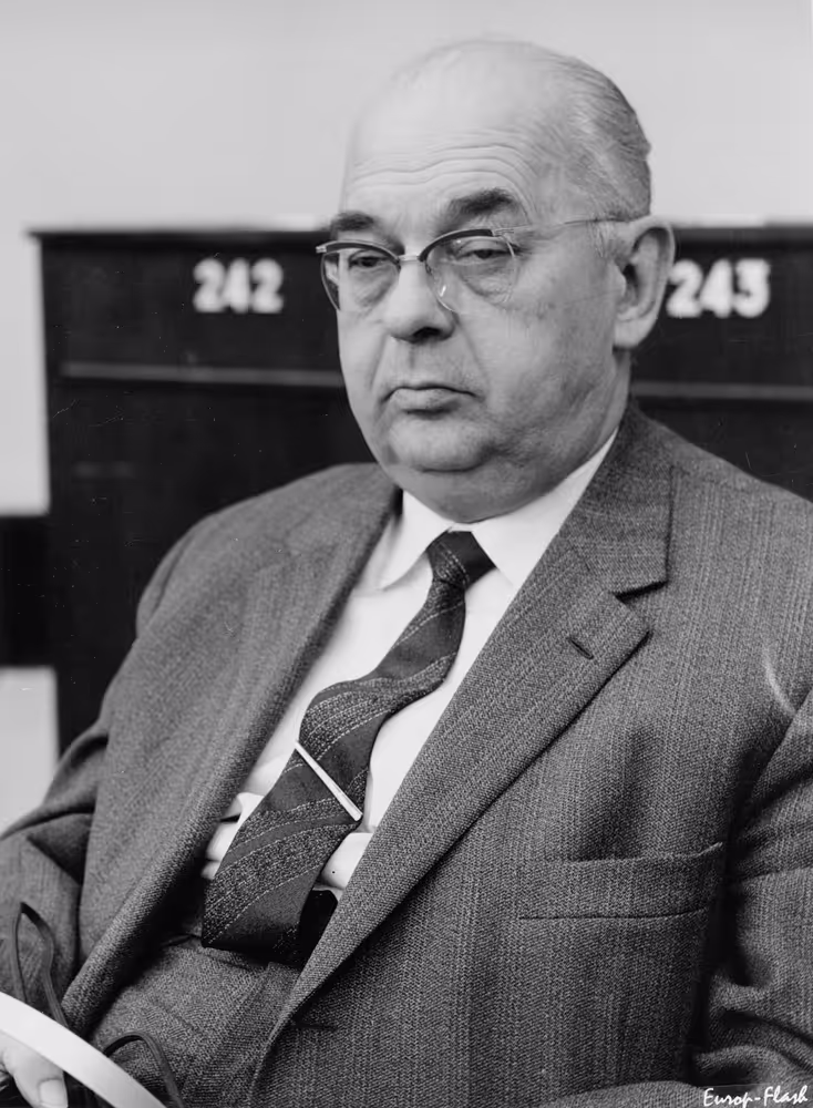 Otto WEINKAMM during a session in Strasbourg, France, February 20, 1962.