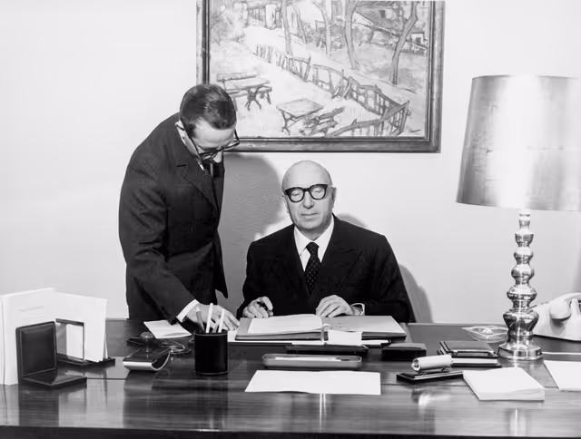 Fotagrafa 38: EP president Mario SCELBA in his office in Strasbourg, France, November 27, 1969.