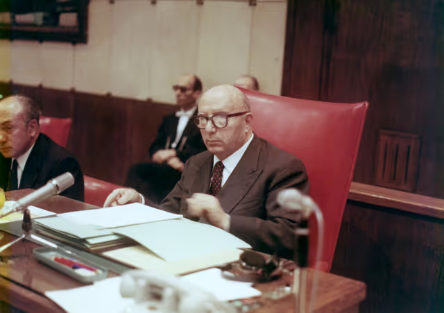 Fotagrafa 35: EP president Mario SCELBA during a session in Strasbourg, France, November 28, 1969.