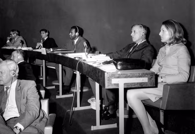 VIIe Conférence parlementaire de l'Association CEE-EAMA,  à Yaoundé, Cameroun, janvier 1971.7th Parliamentary Conference of the EEC-AASM Association, in Yaoundé, Cameroon, January 1971.