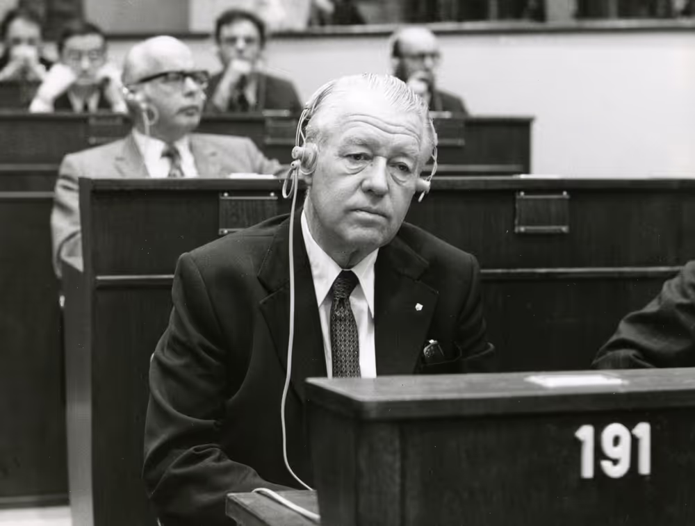 Wolfgang SCHWABE during a plenary session in Strasbourg, October, 4-5, 1973.