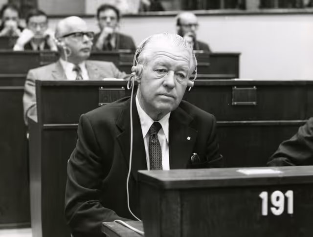 Wolfgang SCHWABE during a plenary session in Strasbourg, October, 4-5, 1973.