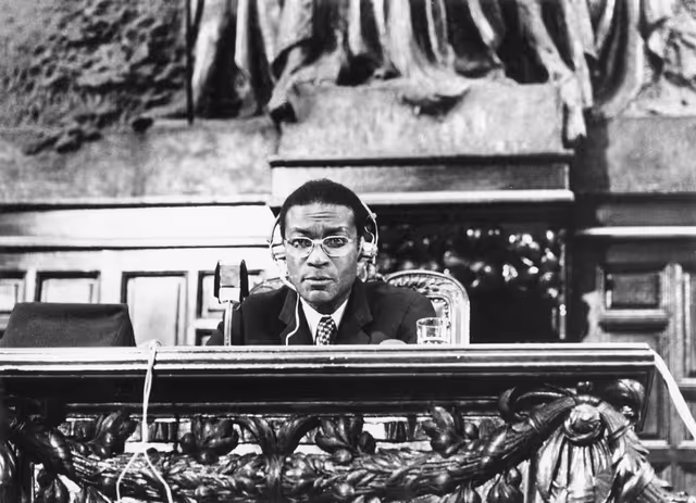 10th annual meeting of the Parliamentary Conference of the EEC-AASM Association in Rome, Italy, January 1974. Philippe YACE, First Vice-President of the Conference and President of the National Assembly of the Ivory Coast.