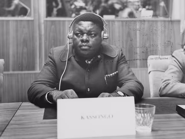 Photo 1 : L.A. KASONGO MUKUNDJI, President of the Committee during a meeting of the Permanent Joint Committee EU - ACP. in Dublin, Ireland, May 1975.