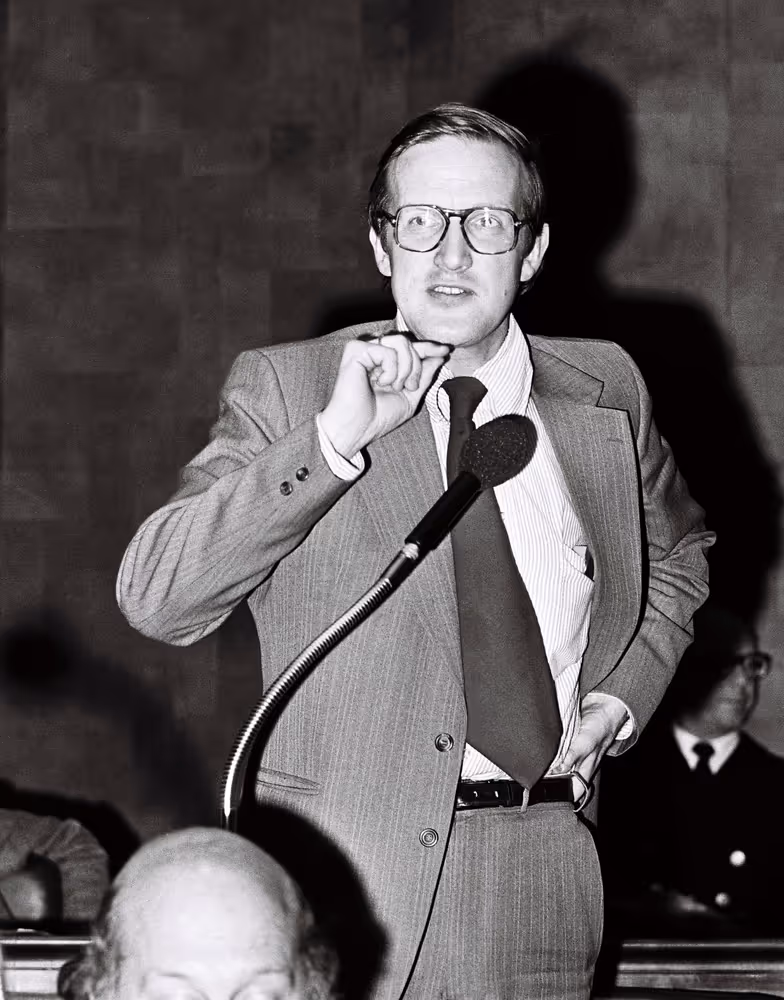 Schelto PATIJN during a plenary session in Luxembourg, April 5-9, 1976.