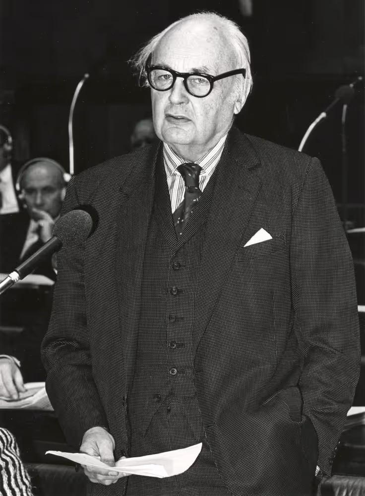 Hubert GLADWYN during a plenary session in Luxembourg, April 5-9, 1976.