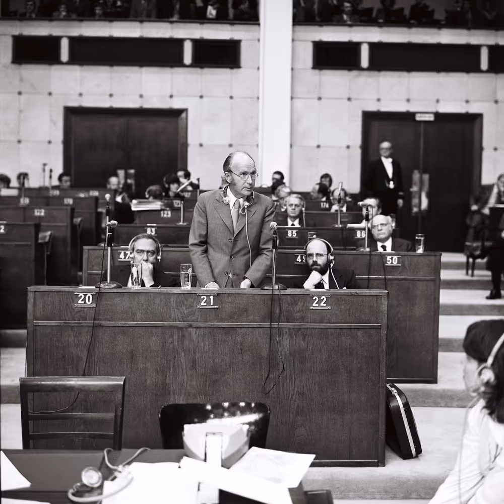European Commissioner Patrick HILLERY during a plenary session in Strasbourg, May 10-14, 1976.
