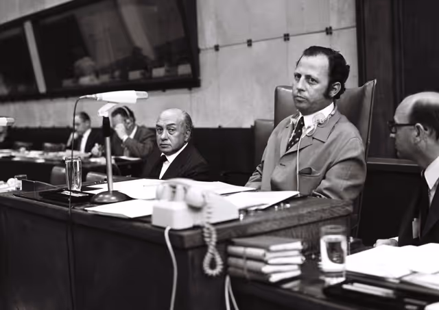 Suriet 36: European Parliament Vice-President Jacques SANTER during a plenary session in Strasbourg, May 10-14, 1976.
