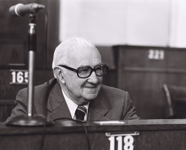 Suriet 36: Pierre BOURDELLES during a plenary session in Strasbourg, May 10-14, 1976.