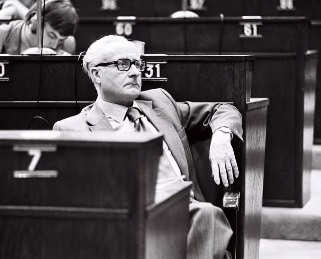 Johannes BROEKSZ during a plenary session in Strasbourg, May 10-14, 1976.