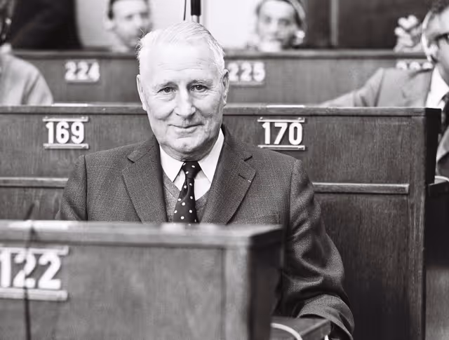 Suriet 11: Charles DURAND during a plenary session in Strasbourg, May 10-14, 1976.
