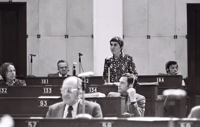Suriet 20: Marie-Therese GOUTMANN during a plenary session in Strasbourg, May 10-14, 1976.