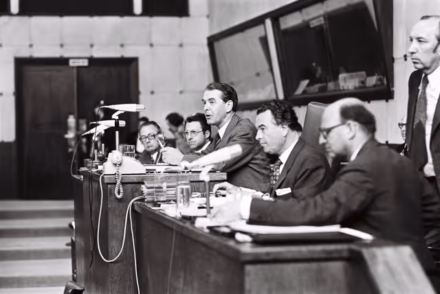 Suriet 30: Ove GULDBERG during a plenary session in Strasbourg, May 10-14, 1976.