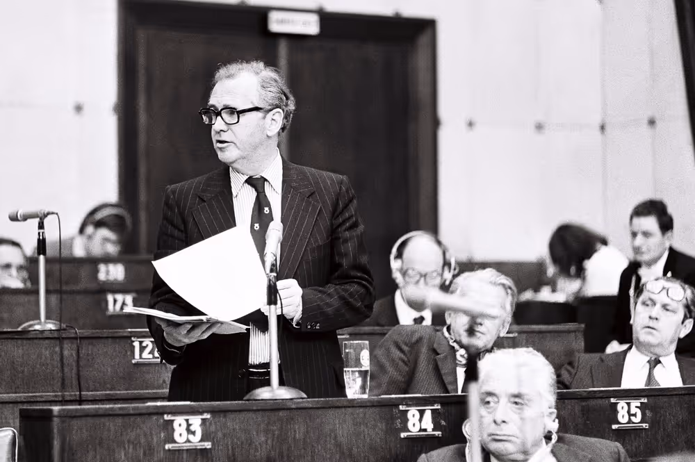 European Commissioner George THOMSON during a plenary session in Strasbourg, May 10-14, 1976.