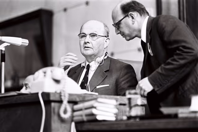 Suriet 4: Lucien MARTENS during a plenary session in Strasbourg, May 10-14, 1976.