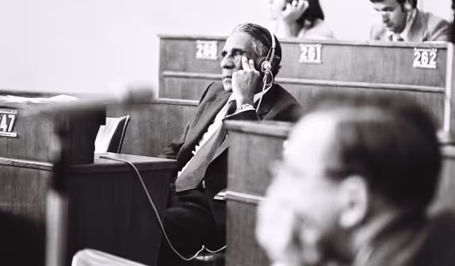 Suriet 43: Hector RIVIEREZ during a plenary session in Strasbourg, May 10-14, 1976.