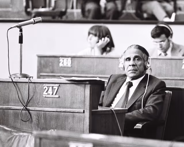 Suriet 42: Hector RIVIEREZ during a plenary session in Strasbourg, May 10-14, 1976.