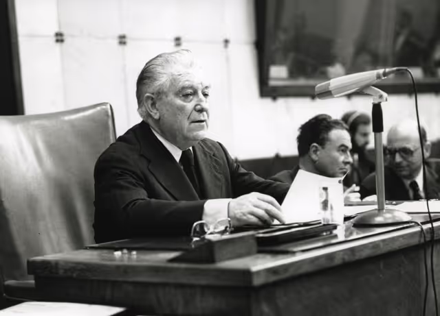 Suriet 37: Georges SPENALE during a plenary session in Strasbourg, May 10-14, 1976.