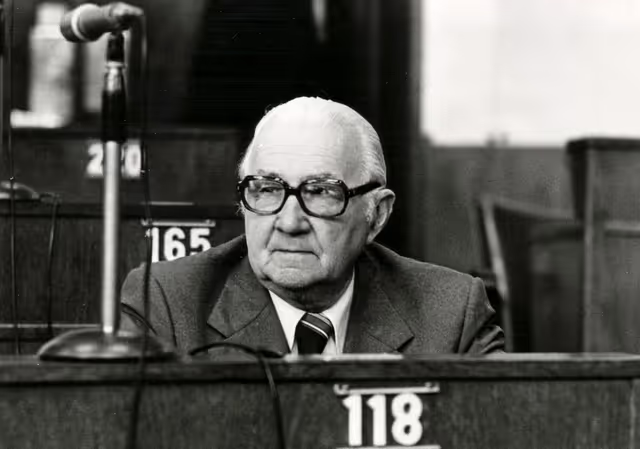 Suriet 38: Pierre BOURDELLES during a plenary session in Strasbourg, May 10-14, 1976.