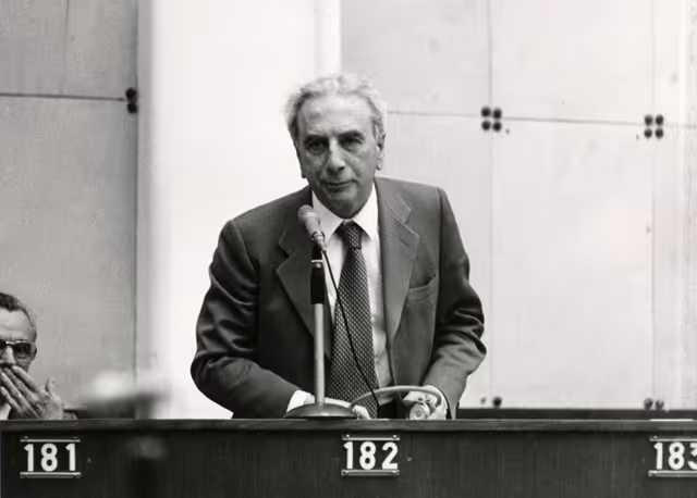 Suriet 43: Silvio LEONARDI during a plenary session in Strasbourg, May 10-14, 1976.