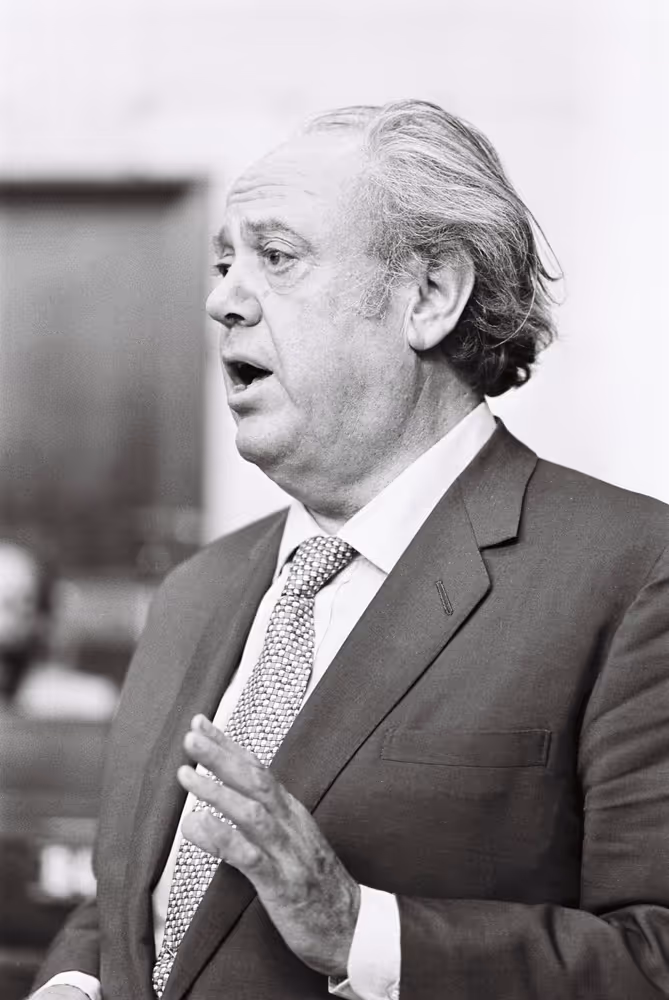 European Commissioner Christopher SOAMES during a plenary session in Strasbourg, June 14-18, 1976