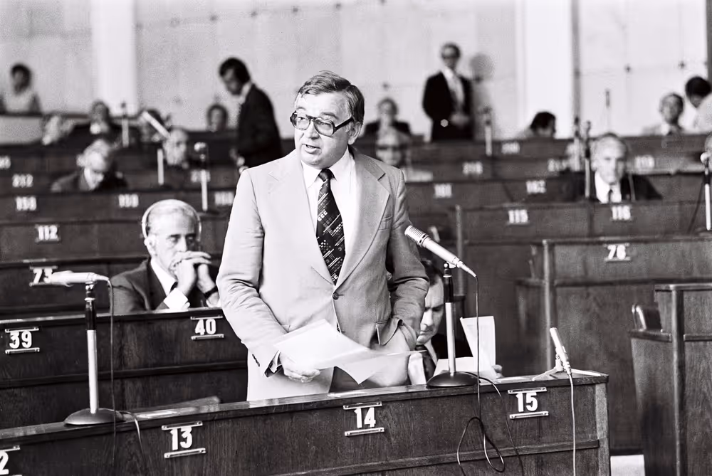 EP President Egon KLEPSCH during a plenary session in Strasbourg, June 14-18, 1976