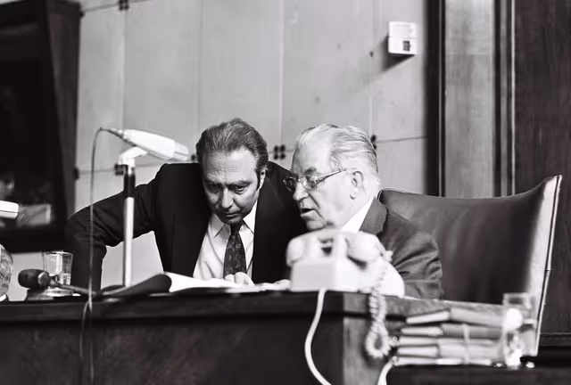 Φωτογραφία 33: European Commission President Francois-Xavier ORTOLI (L) and European Parliament President Georges SPENALE during a plenary session in Strasbourg, June 14-18, 1976