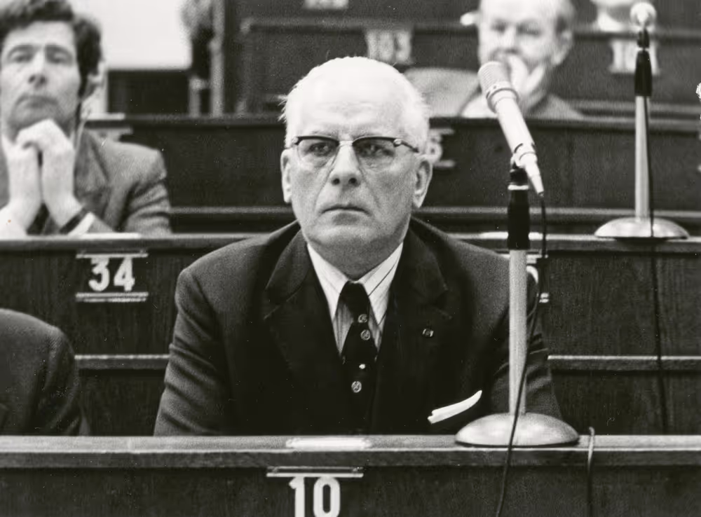 Alfred BERTRAND during a plenary session in Strasbourg, June 14-18, 1976