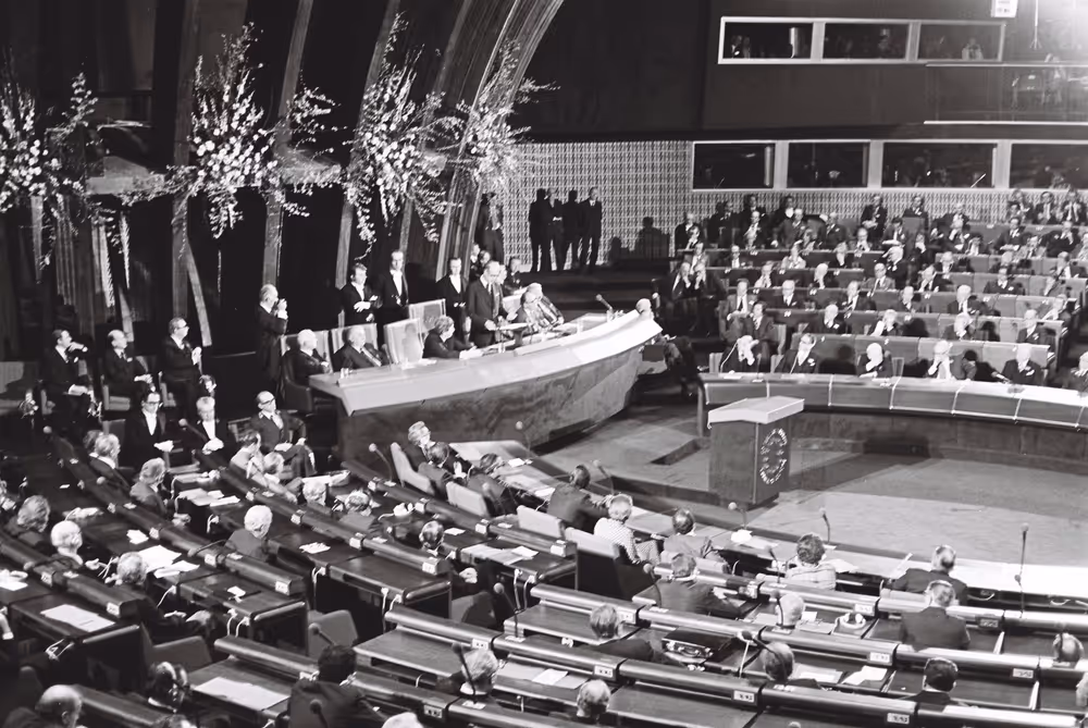 President Valery GISCARD d'ESTAING Inaugurate the Palais de l'Europe in Strasbourg