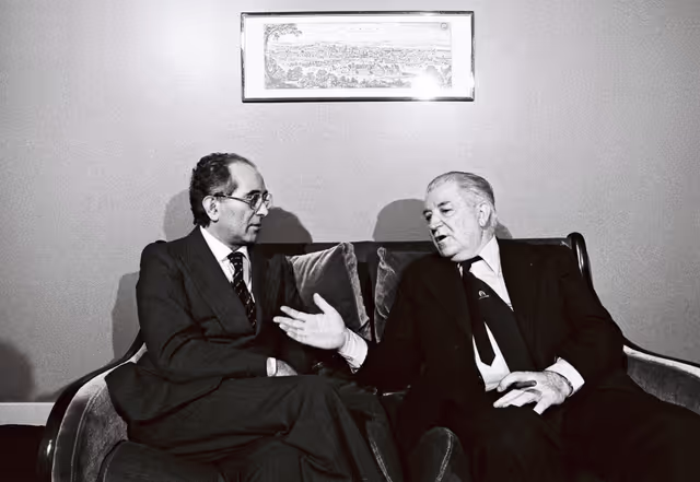 Billede 1: Emilio COLOMBO, President of the European Parliament meets with Georges SPENALE