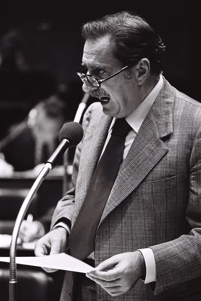 European Commissioner Lorernzo NATALI during a session in Luxembourg on October 1977.