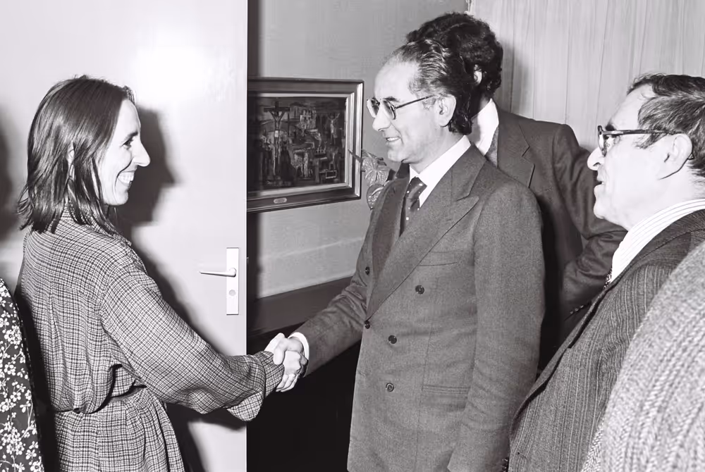 Emilio COLOMBO meets with journalists in Strasbourg