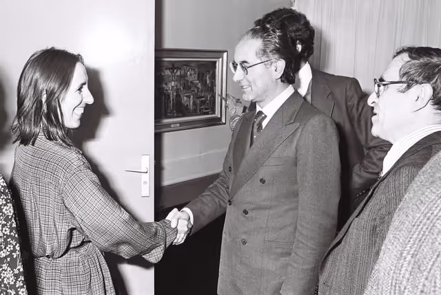 Foto 14: Emilio COLOMBO meets with journalists in Strasbourg