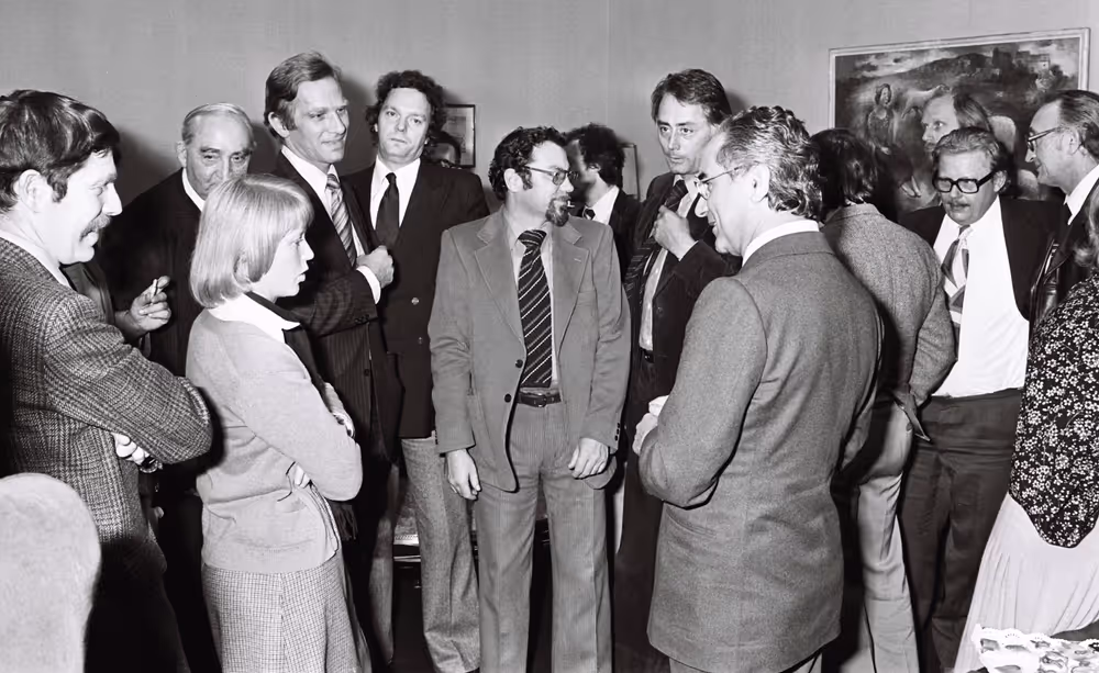 Emilio COLOMBO meets with journalists in Strasbourg