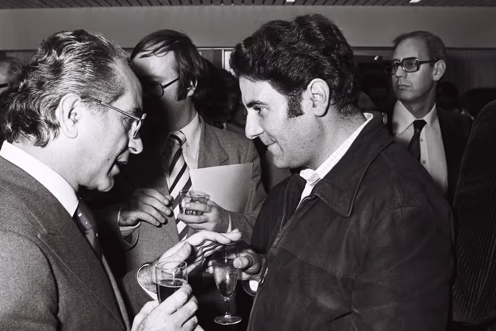 Emilio COLOMBO meets with journalists in Strasbourg