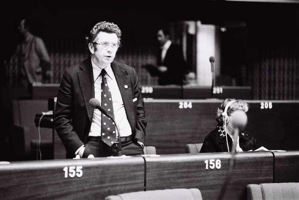 The delegue William KAVANAGH during a session in Strasbourg in December 1977.