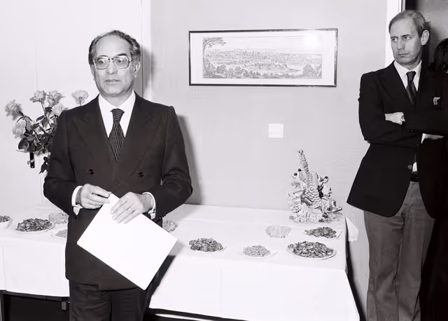 Foto 3: Emilio COLOMBO meets with journalists in Strasbourg