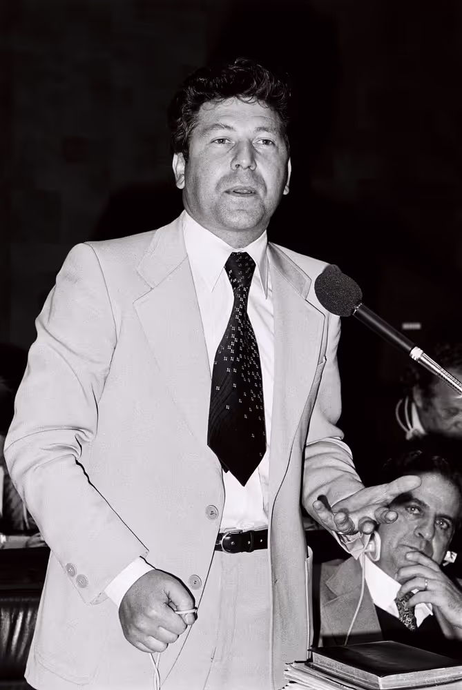 The delegue Ferruccio PISONI during a session in Luxembourg on September 1978.