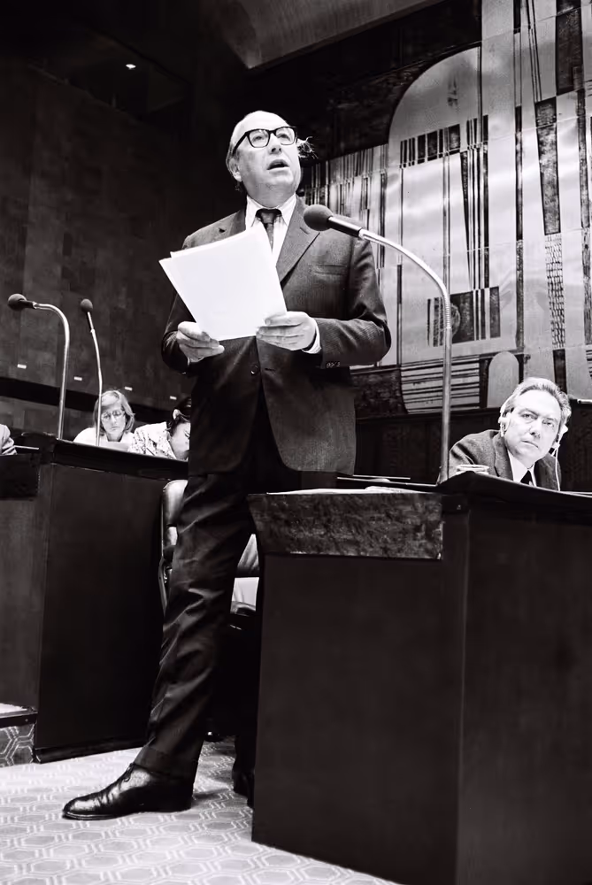 EC President Roy JENKINS during a session in Luxembourg in September 1978.